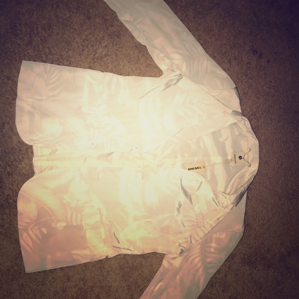 DIESEL BOMBER JACKET WHITE AND STYLISH SIZE XL MEN